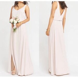 Show Me Your Mumu Kendal Maxi Dress Cream Colored Size XS Overlay Side Slit